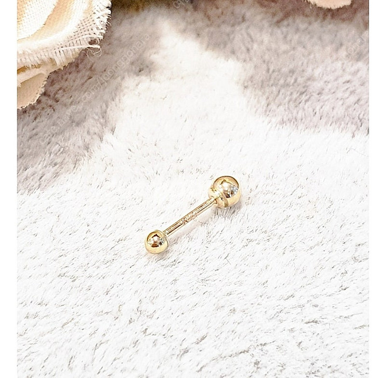 미니골드 심플 금볼 피어싱 2mm 14k(로즈골드)--1