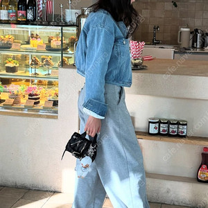 11am 제작 크롭 청자켓 새제품 정가 32만원 M + 트레이닝팬츠 그레이 새제품