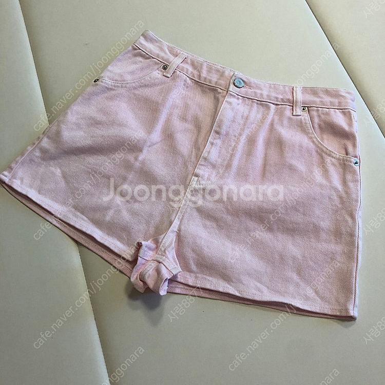 라메레이 핑크 데님 청 반바지 쇼츠 휴양지 휴가 여행룩...--0