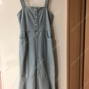 듀엘 데님 연청 민소매 나시 롱 원피스 슬리브리스 여행룩 뷔스티에 하객룩 DEWL