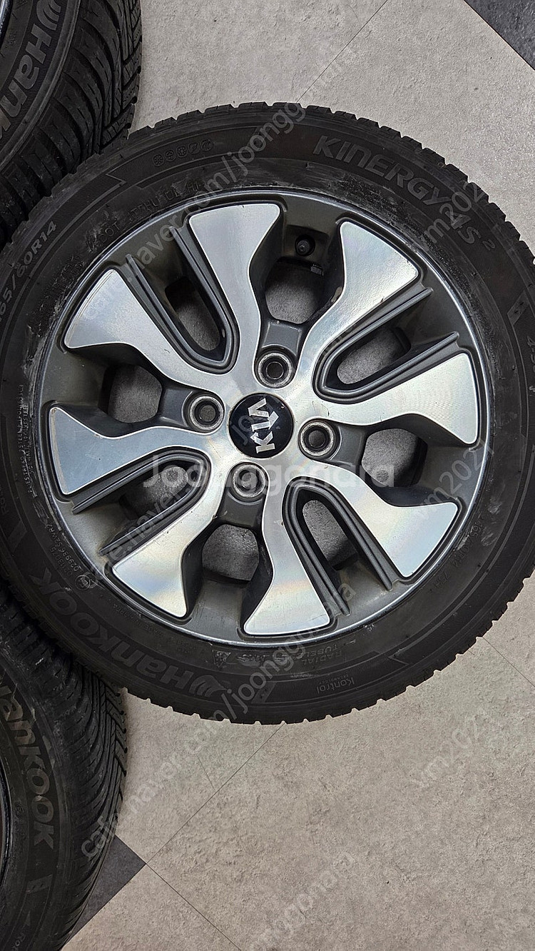 모닝 14인치 알루미늄 휠 타이어--4