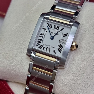 까르띠에 탱크 프랑세즈 18K 콤비 M 쿼츠 남녀공용 시계 03~04년