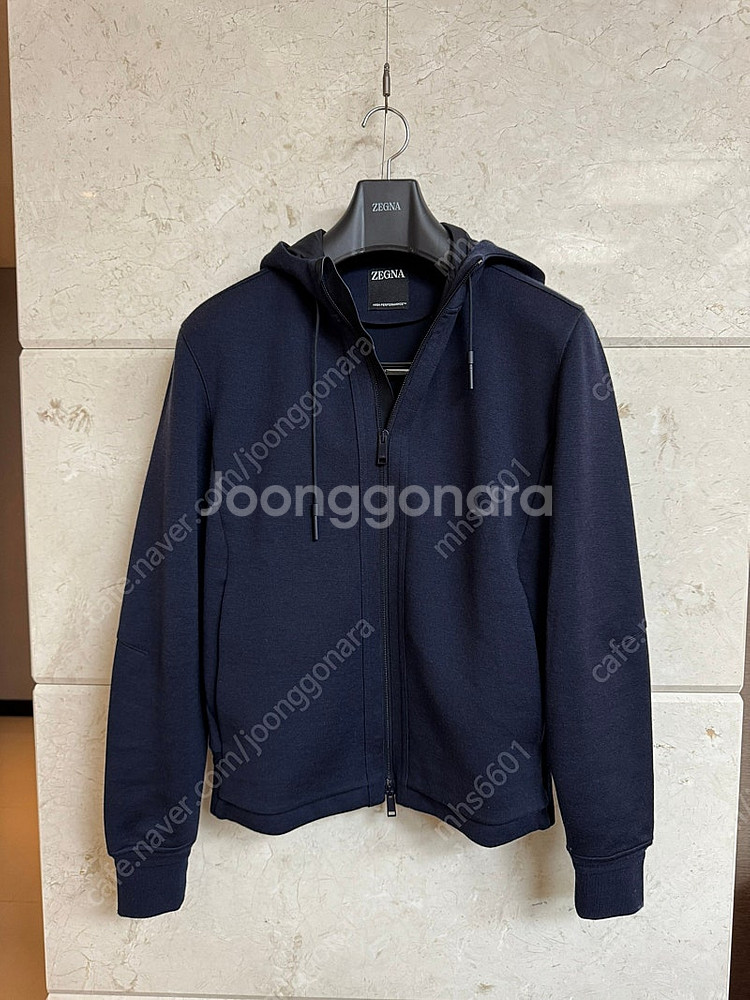 제냐 / 울 블렌드 후드 블루종 / 95--0