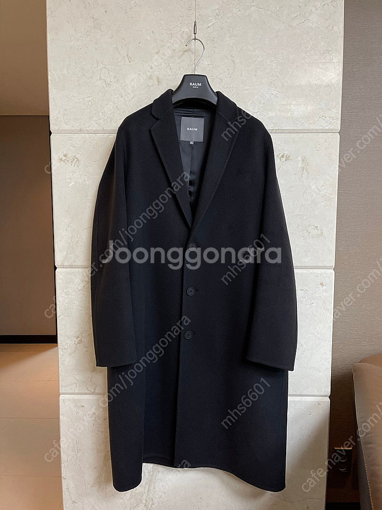라움맨 / 싱글 캐시미어 코트 블랙 / 100--0
