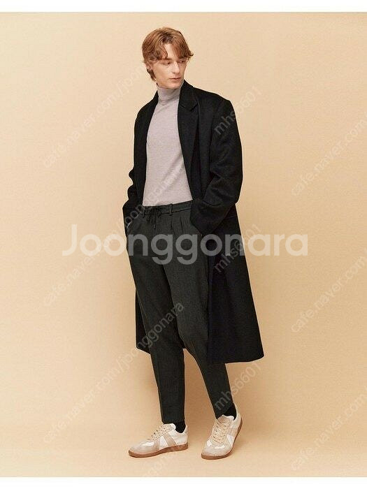 라움맨 / 싱글 캐시미어 코트 블랙 / 100--8