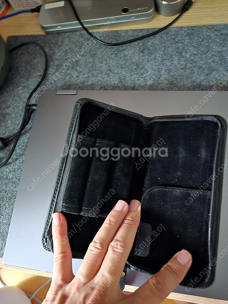 만년필 3구 벨벳 가죽 케이스 파우치 3구--1