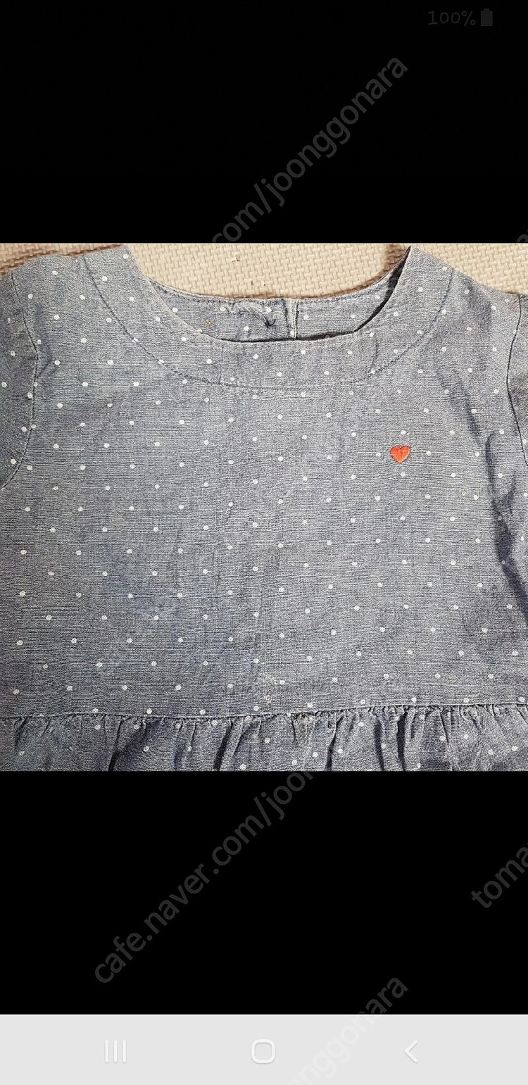 카터스 청반팔원피스 4T 새상품 2만원--1