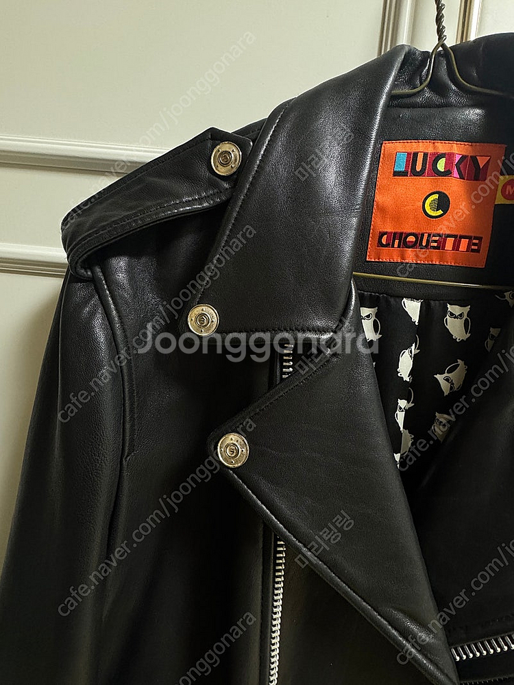 럭키슈에뜨 가죽 라이더 자켓--3