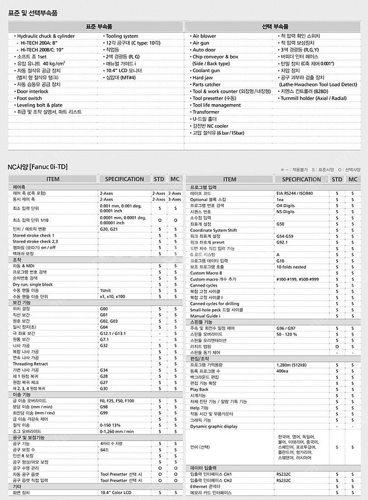 화천기계 8인지 CNC선반 HI-TECH 200A 풀옵...--9