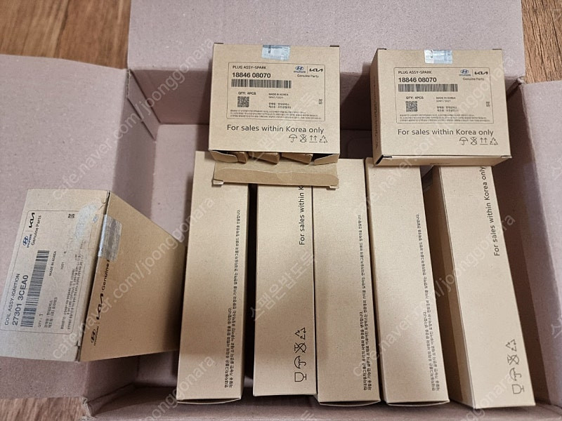 그랜져hg 3.0 6기통 점화플러그,코일 세트 3만km 중고 한대분2만원 판매합니다.--0