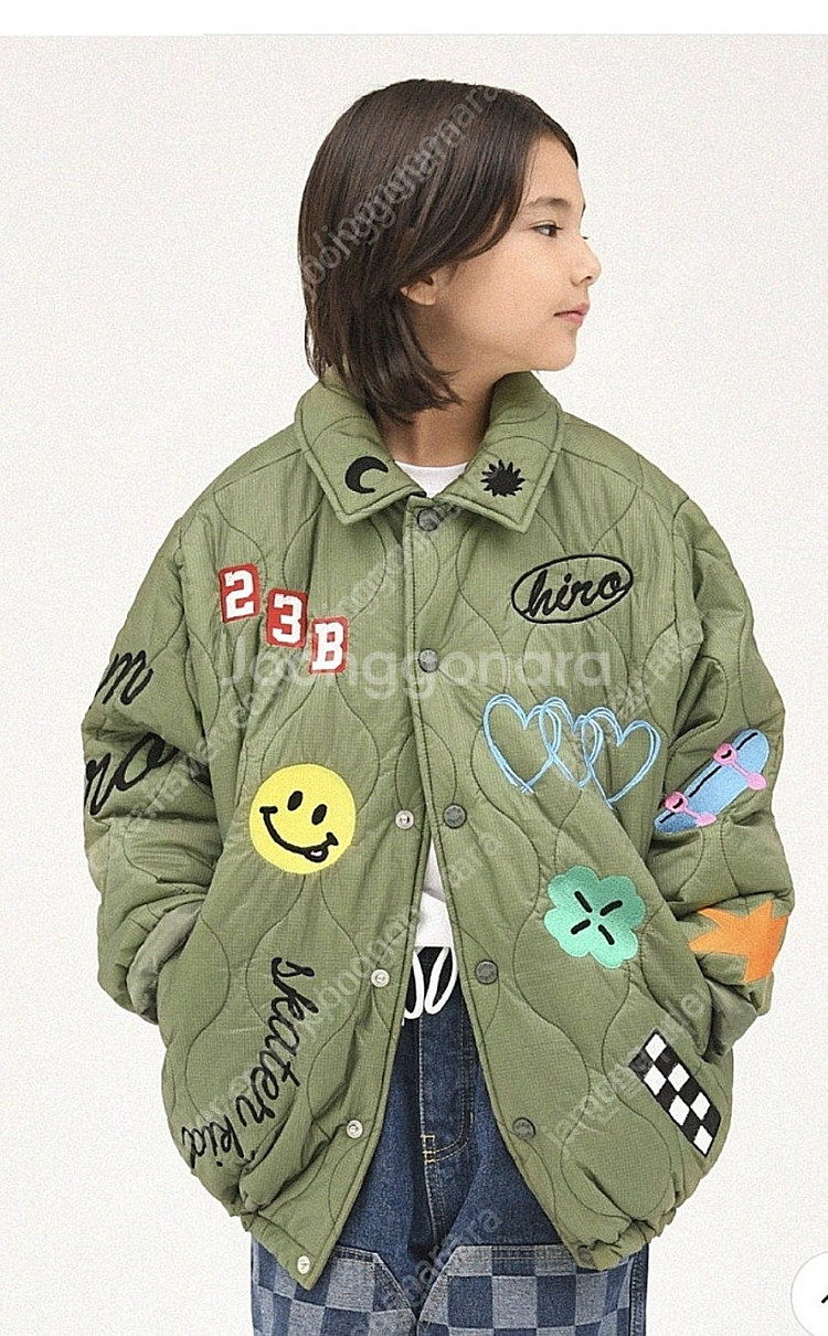 히로 모티브 퀼팅 130 사이즈 (카키,베이지,그레이)--5