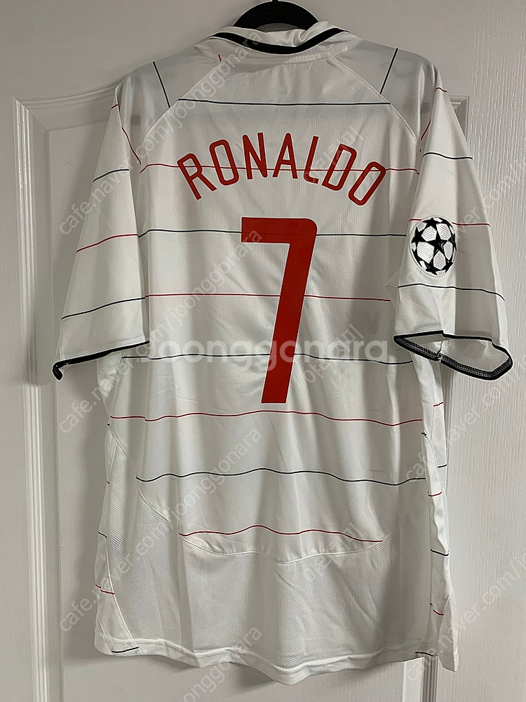 2003-04 맨체스터 유나이티드 맨유 써드 반팔 호날두 챔피언스리그 풀마킹 저지 유니폼 / XXL--2