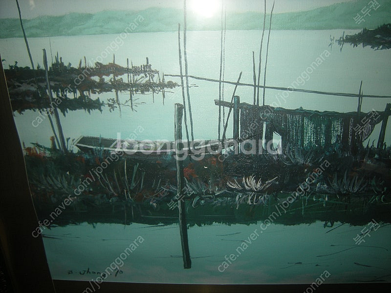 유채화그림+고급엔틱액자(작품명 나룻터)/엘지삼성 애플--2