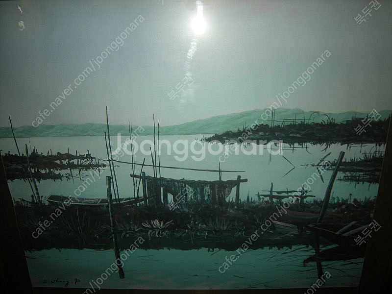 유채화그림+고급엔틱액자(작품명 나룻터)/엘지삼성 애플--3