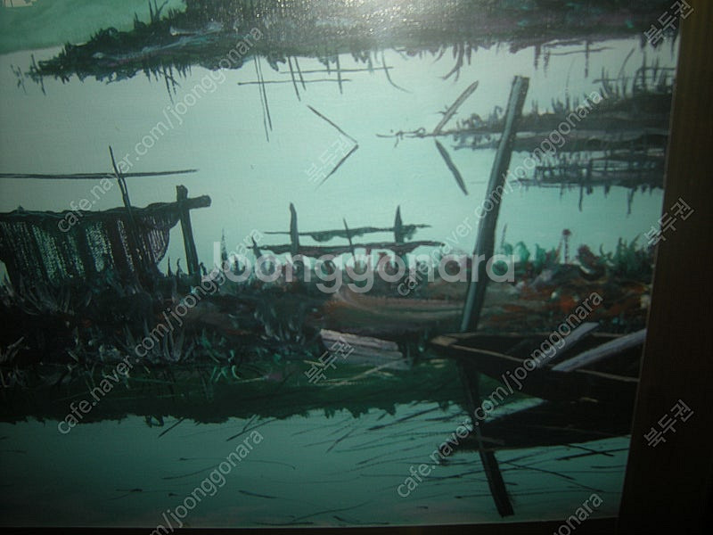 유채화그림+고급엔틱액자(작품명 나룻터)/엘지삼성 애플--4