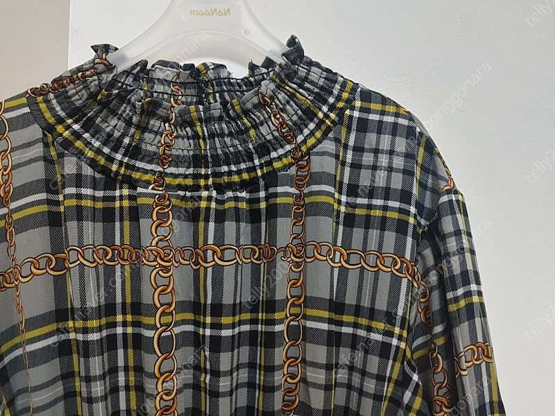 체인 체크 롱원피스 새거 이미지