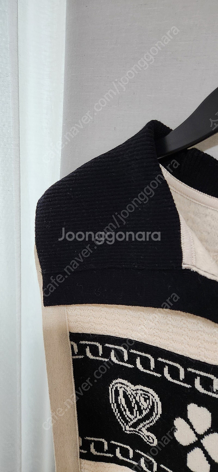 오즈세컨 울 블렌드 인타르시아 베스트 탑 택채새상품--2