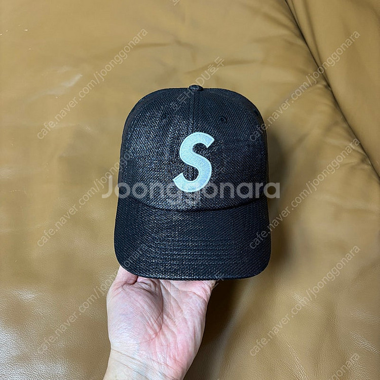 Supreme 슈프림 라피아 블랙 S로고 6패널 볼캡 ...--1