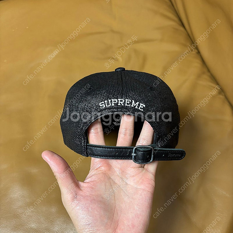 Supreme 슈프림 라피아 블랙 S로고 6패널 볼캡 ...--6