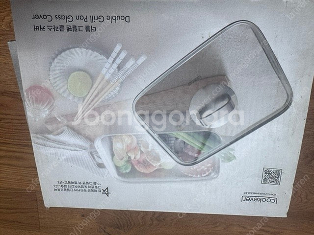 쿡에버 더블그릴 사각팬 통3중 풀세트 ㅡ새제품--2