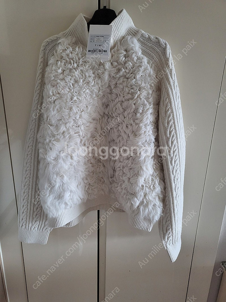 23f/w 타임 캐시미어 블렌드 퍼블록 니트탑..--2
