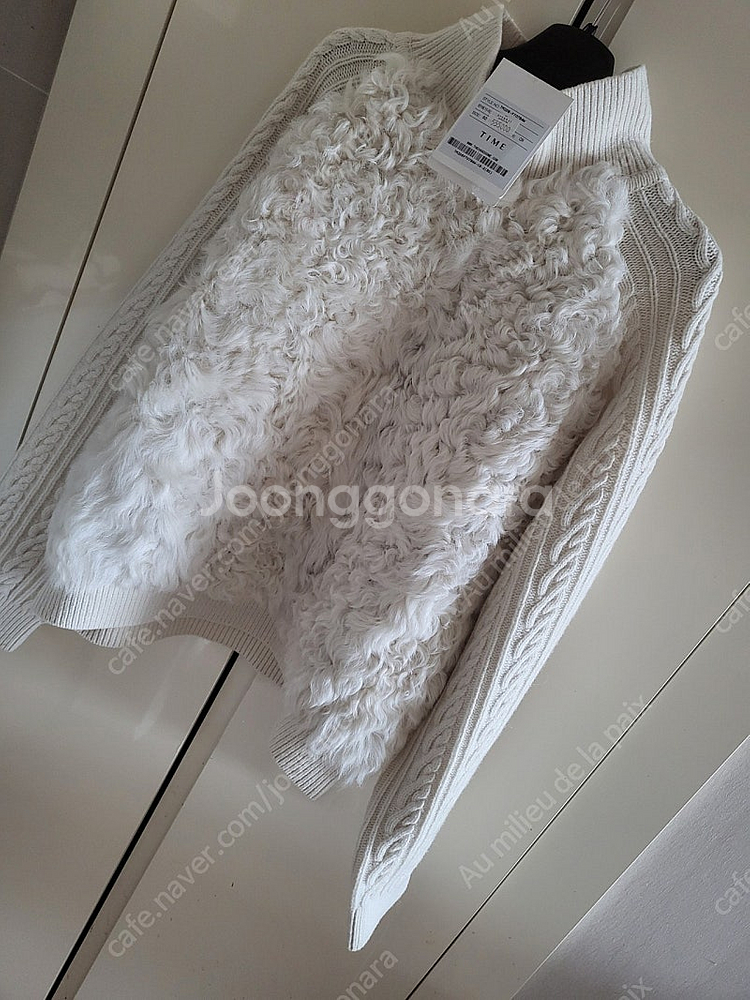 23f/w 타임 캐시미어 블렌드 퍼블록 니트탑..--5