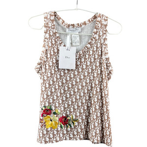 샤넬 오블리크 플로럴 나시 민소매 38사이즈