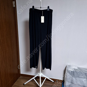 디루치아노 블랙 저지원단 와이드 팬츠 77~88