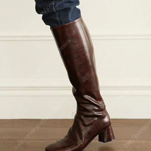 쌀롱드쥬 엣엣엣 스퀘어 라인 롱부츠 크렉브라운 250cm (새상품)