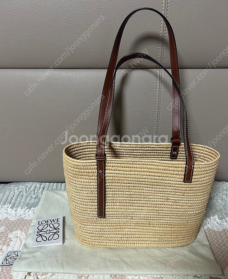 (정품) LOEWE 로에베 라피아 스퀘어 라탄백--2