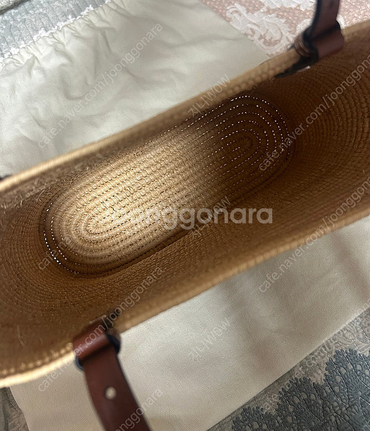(정품) LOEWE 로에베 라피아 스퀘어 라탄백--3