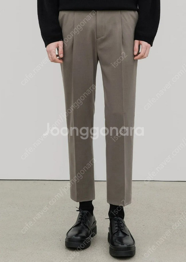 드로우핏 모즈 울 릴렉스드 턱 슬랙스(L) 그레이지--0
