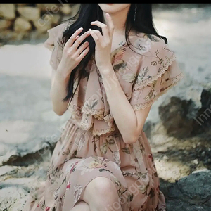 밀크코코아 1398 프릴 레이스 미니 플로럴 여름 쉬폰 원피스 플로움더티스서쿠키플레따프레클오앨모어댄라이크카인더베이비오버듀플레어