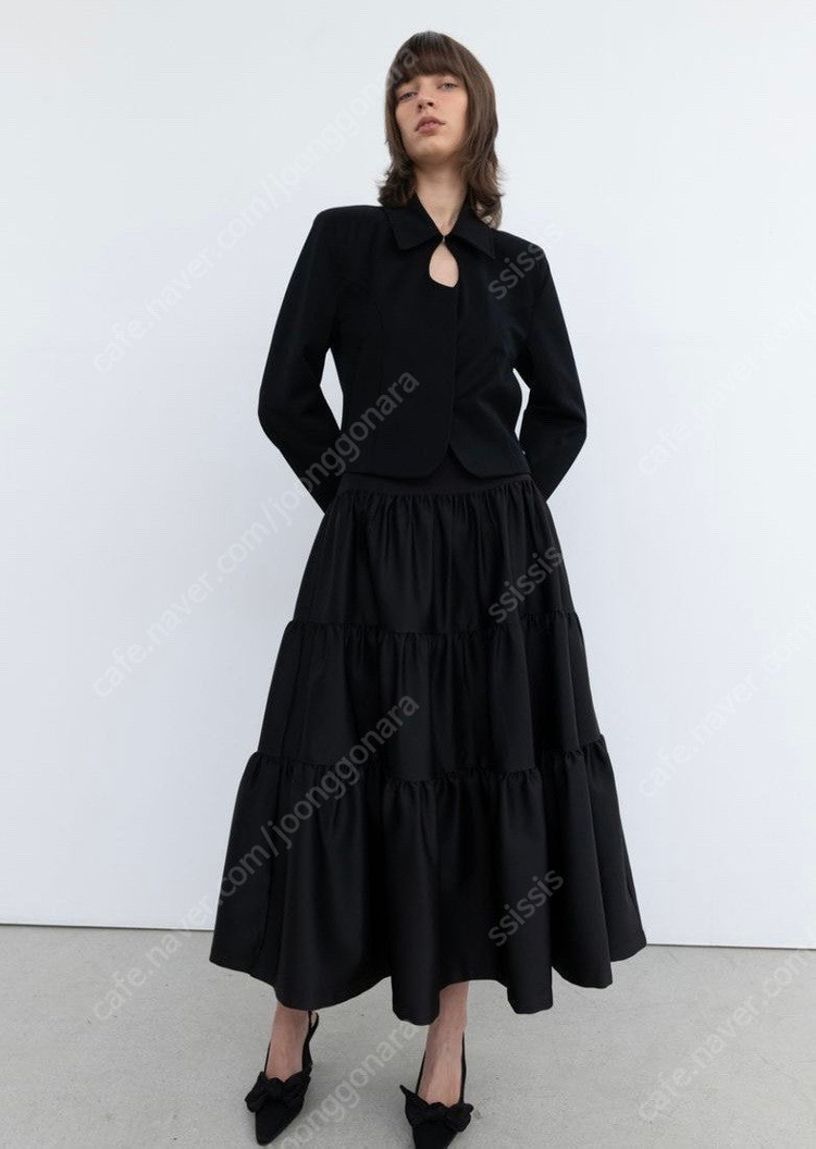 Thetis 더티스 스커트 triple tiered skirt 블랙 S 이미지