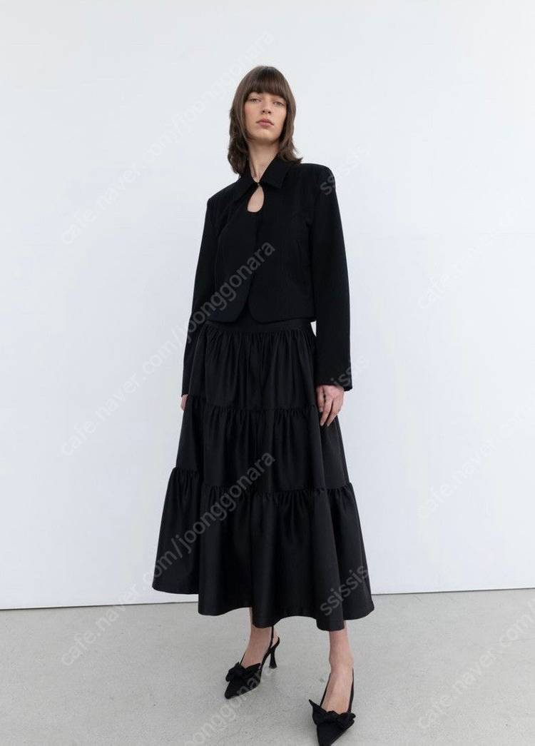 Thetis 더티스 스커트 triple tiered skirt 블랙 S 이미지