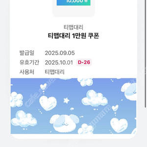 T맵대리 티맵대리 1만원쿠폰 (3000판매)