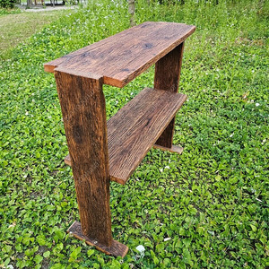 100년이상된 올드오크 빈티지 고재 2단선반