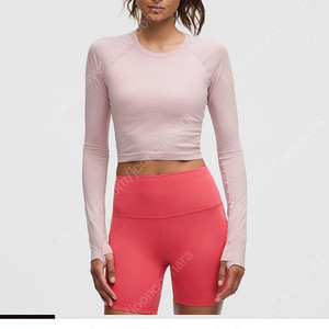룰루레몬 스위프틀리 크롭긴팔 [새상품] Swiftly Tech Cropped Long Sleeve 핑크 사이즈12