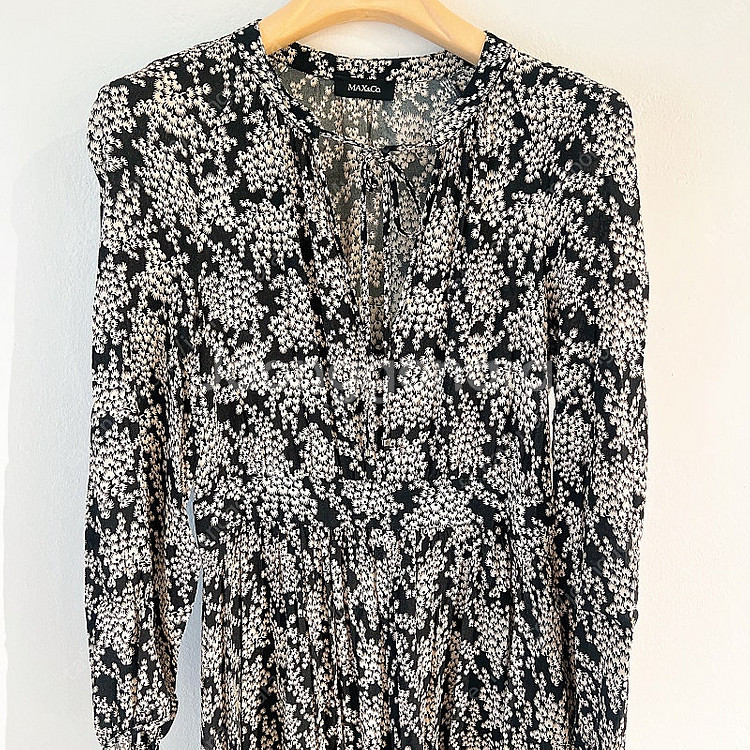 막스마라 막스앤코 네이비 패턴 원피스 US2--1