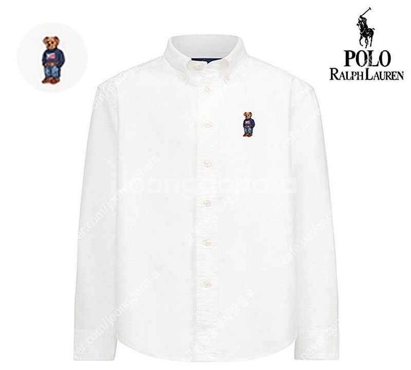 폴로 랄프로렌 성조기 베어 화이트 옥스포드 셔츠 (커플)--0