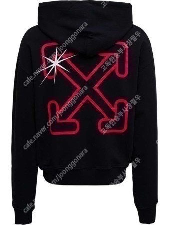 오프화이트 OFF-WHITE 스타드 애로우 오버 후드 블랙 레드--4