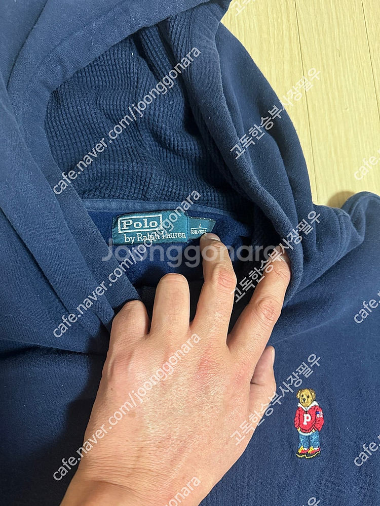 [L] 폴로 랄프로렌 베어 네이비 플리스 후드--3