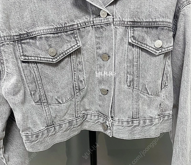 *오늘만이가격*페일제이드 크롭 그레이 데님 자켓/ 파인체리 이미지