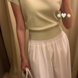 시에 베니아 크롭 니트 애플그린 s