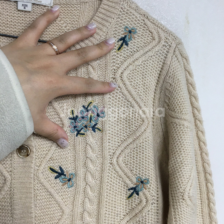 21 써스데이아일랜드 자수 케이블 가디건 S / 랑방 마인 오브제 타임 럭키슈에뜨 산드로 마쥬 오르 시에 시스템--3