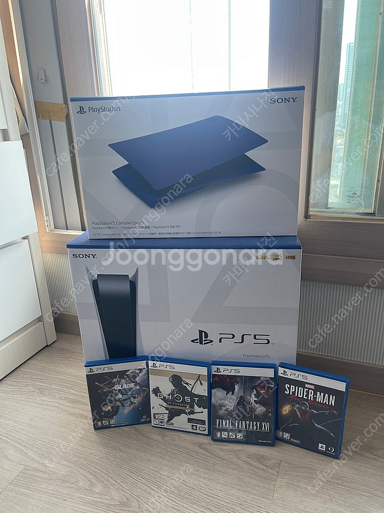 PS5 디스크 1218A+게임4개+추가커버+플스포탈 팜--1