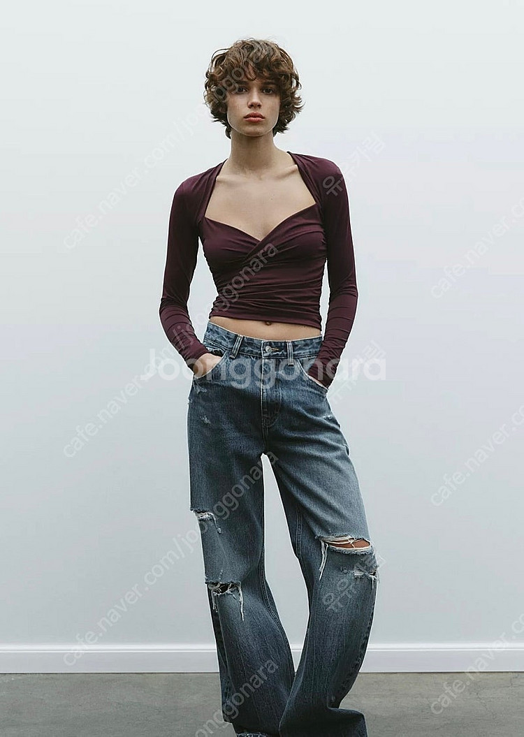 ZARA 자라 폴라아미드 드레이프 탑, 자라 드레이프 ...--3