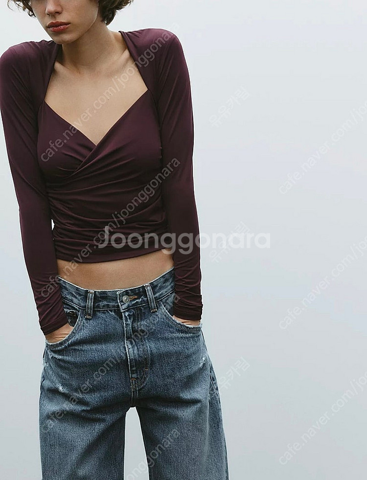 ZARA 자라 폴라아미드 드레이프 탑, 자라 드레이프 ...--4