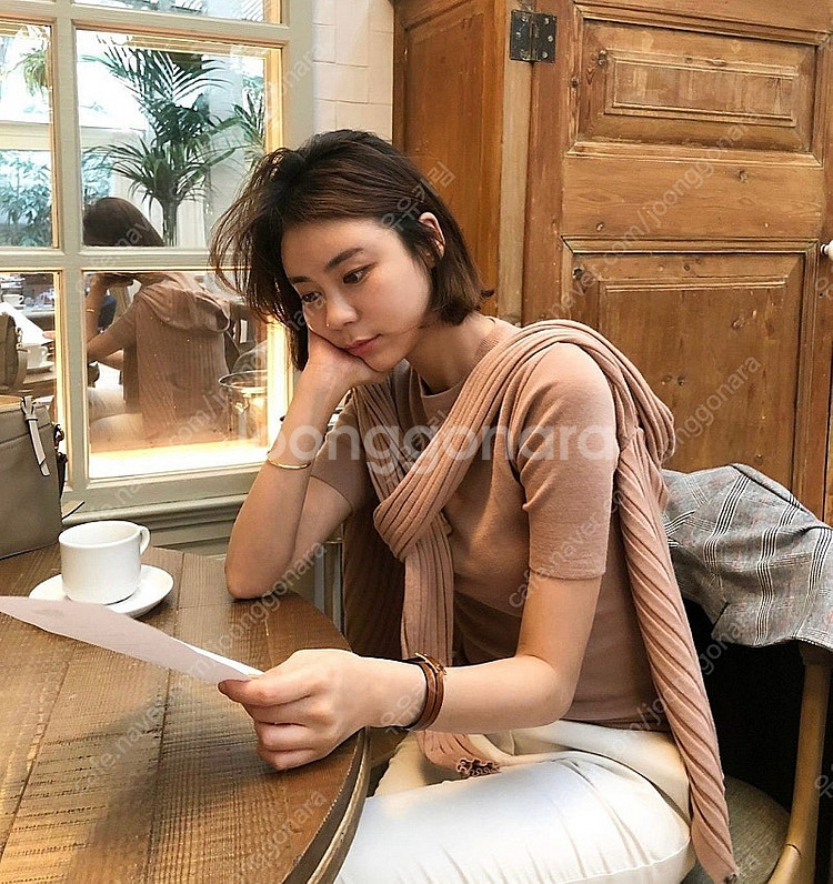 유메르 캐시미어 골지 니트 가디건 인디핑크, 유메르 캐...--0