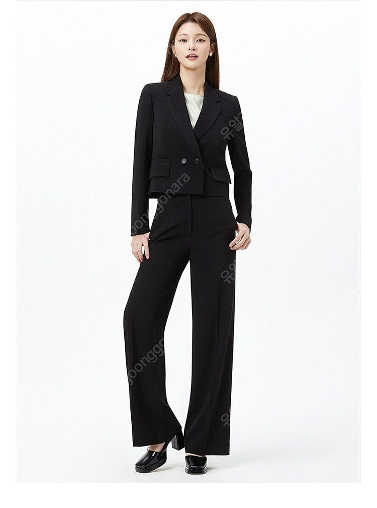 택달린 새상품) 잇미샤 크롭 테일러드 자켓 블랙 55--3